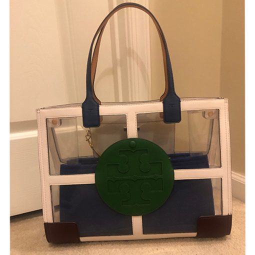 TORY BURCH ELLA CLEAR QUADRANT TOTE BAG ORGANIZER